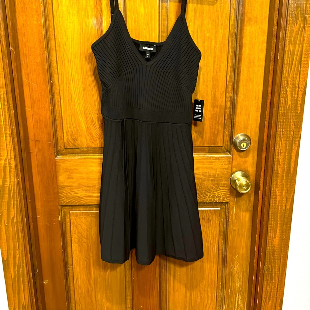 Black knit dress